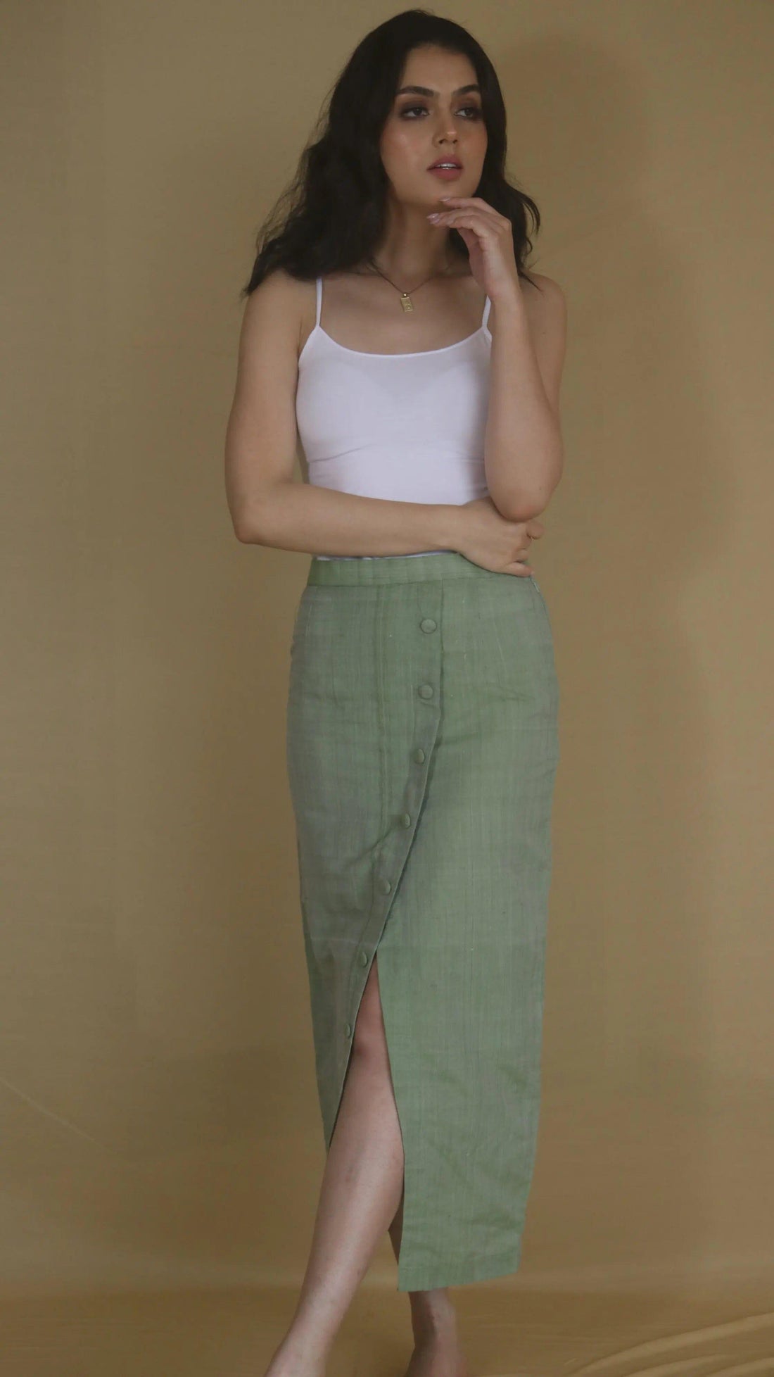 Handwoven Wrap Pencil Skirt