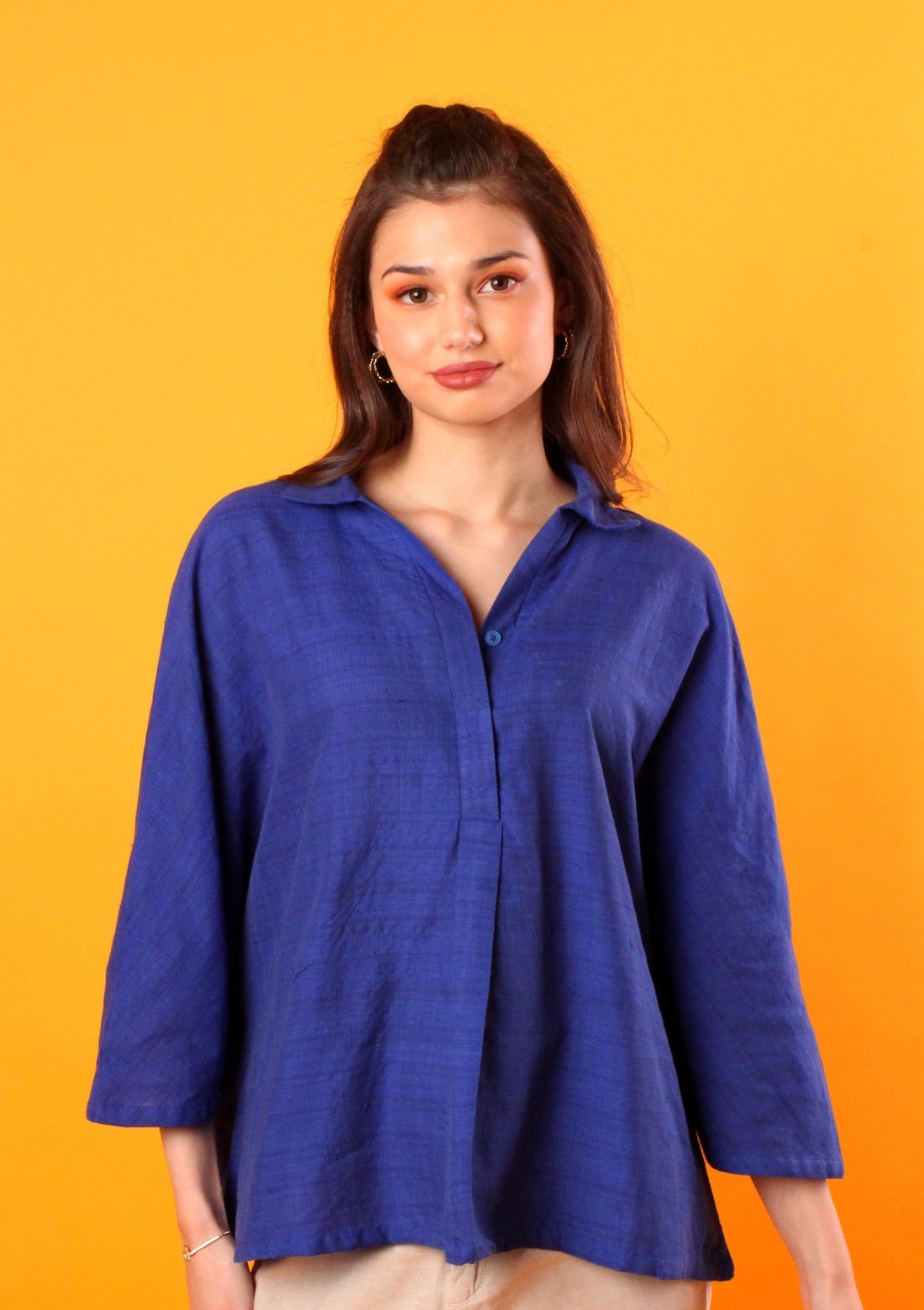 Handwoven Blue Lotus Top