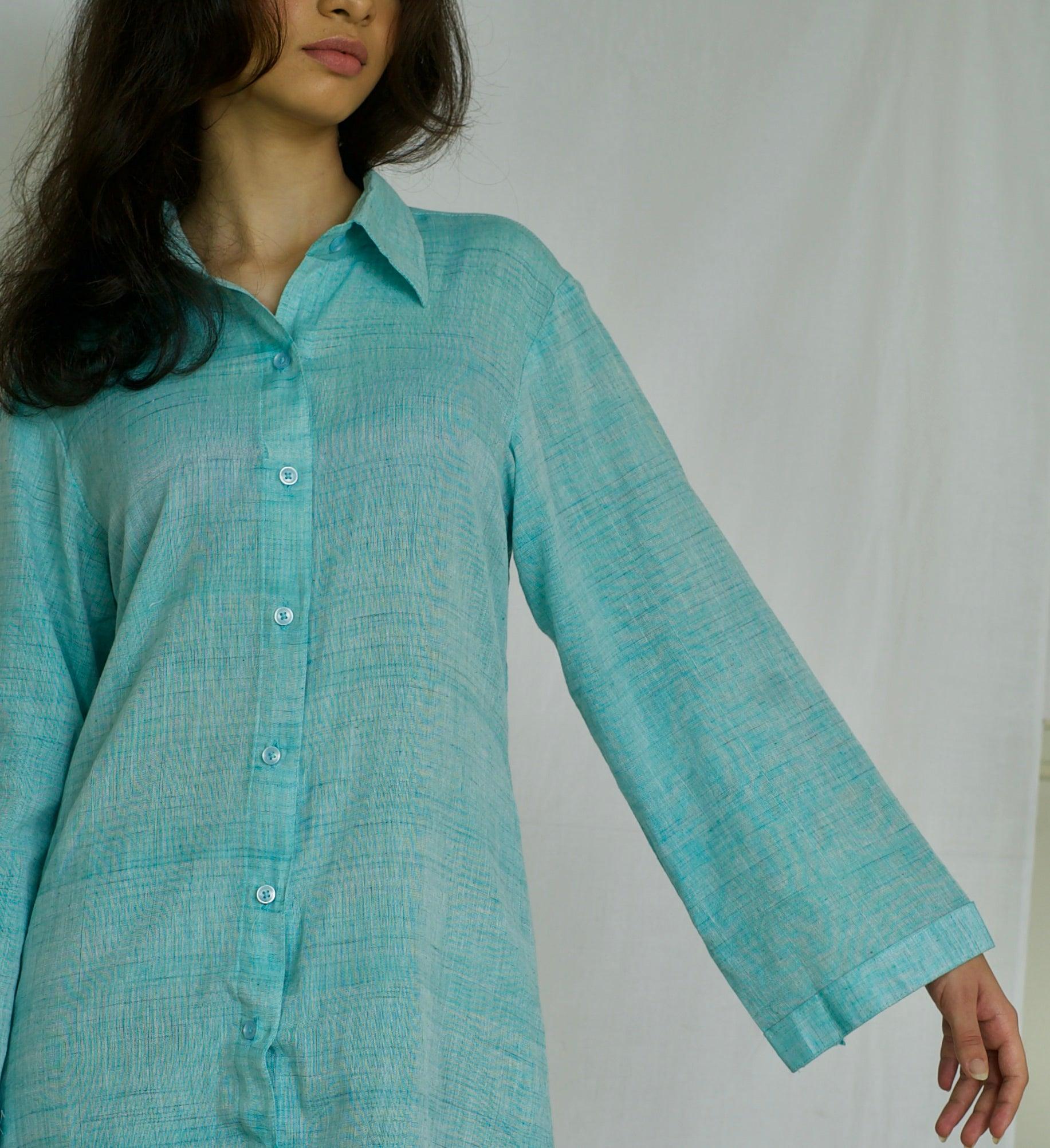 Handwoven Pure Cotton Shirt Dress
