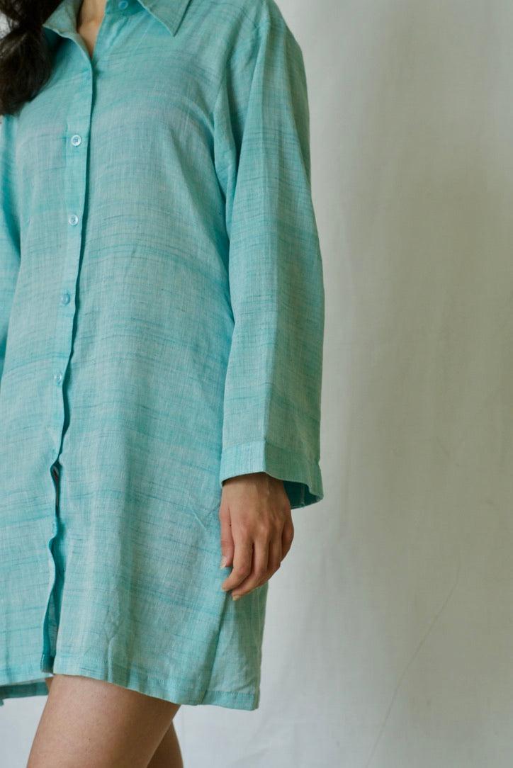 Handwoven Pure Cotton Shirt Dress