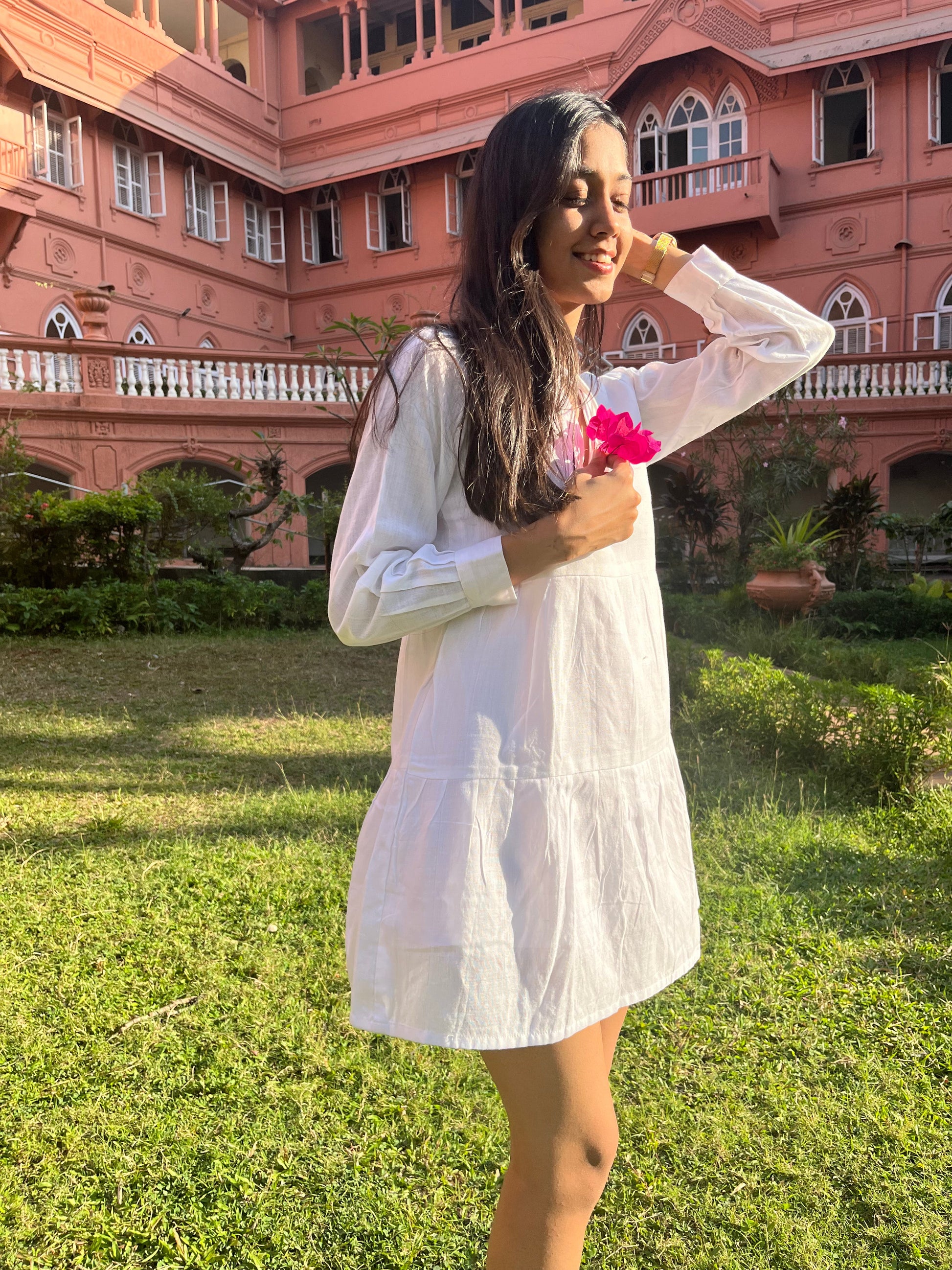 Handwoven Cotton Summers Drop Hem Dress