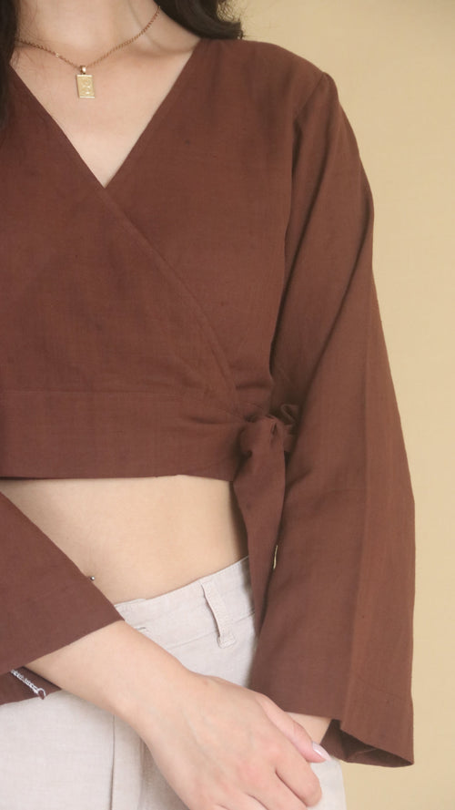 Bell Sleeve Wrap Top
