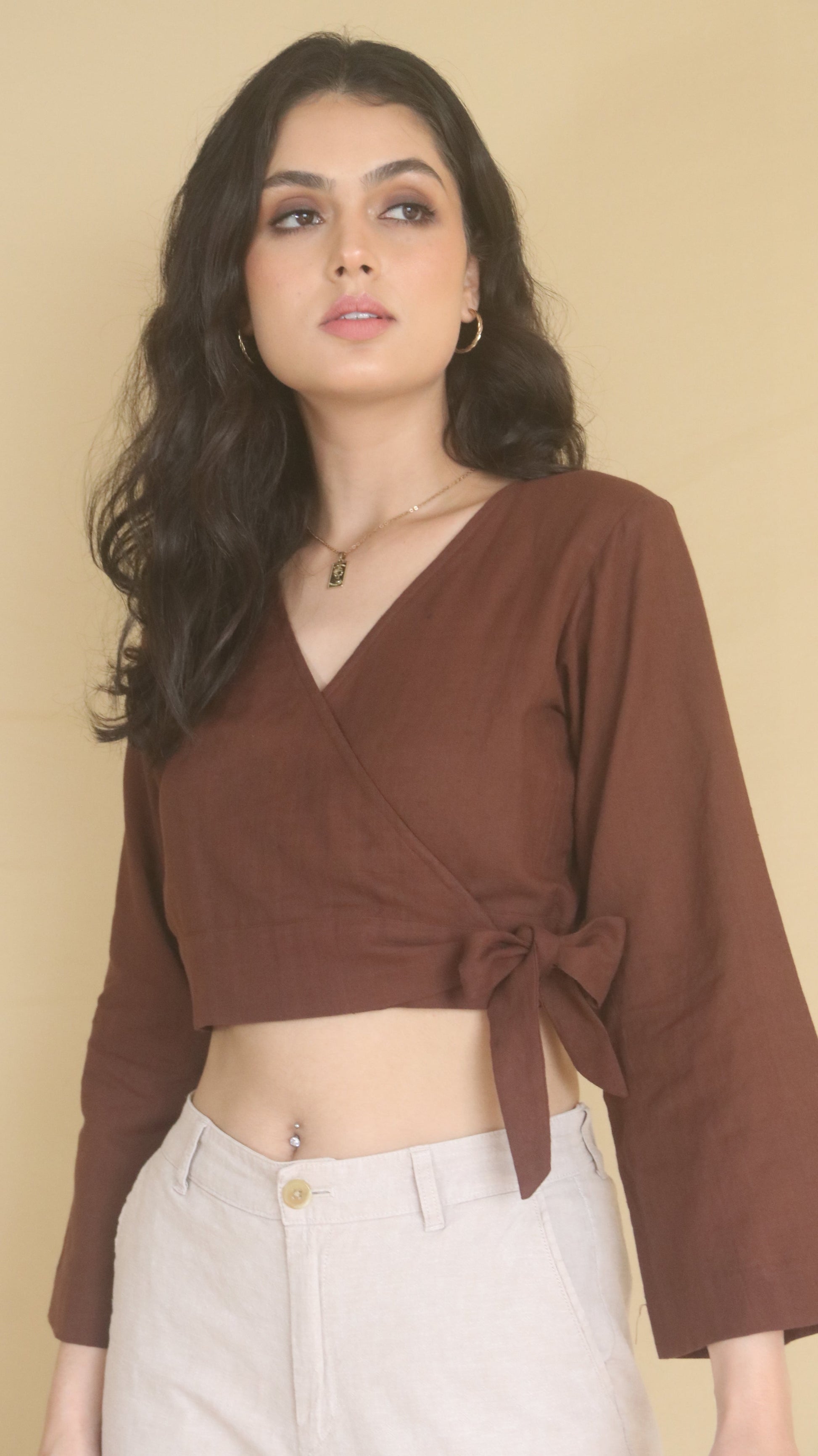 Bell Sleeve Wrap Top