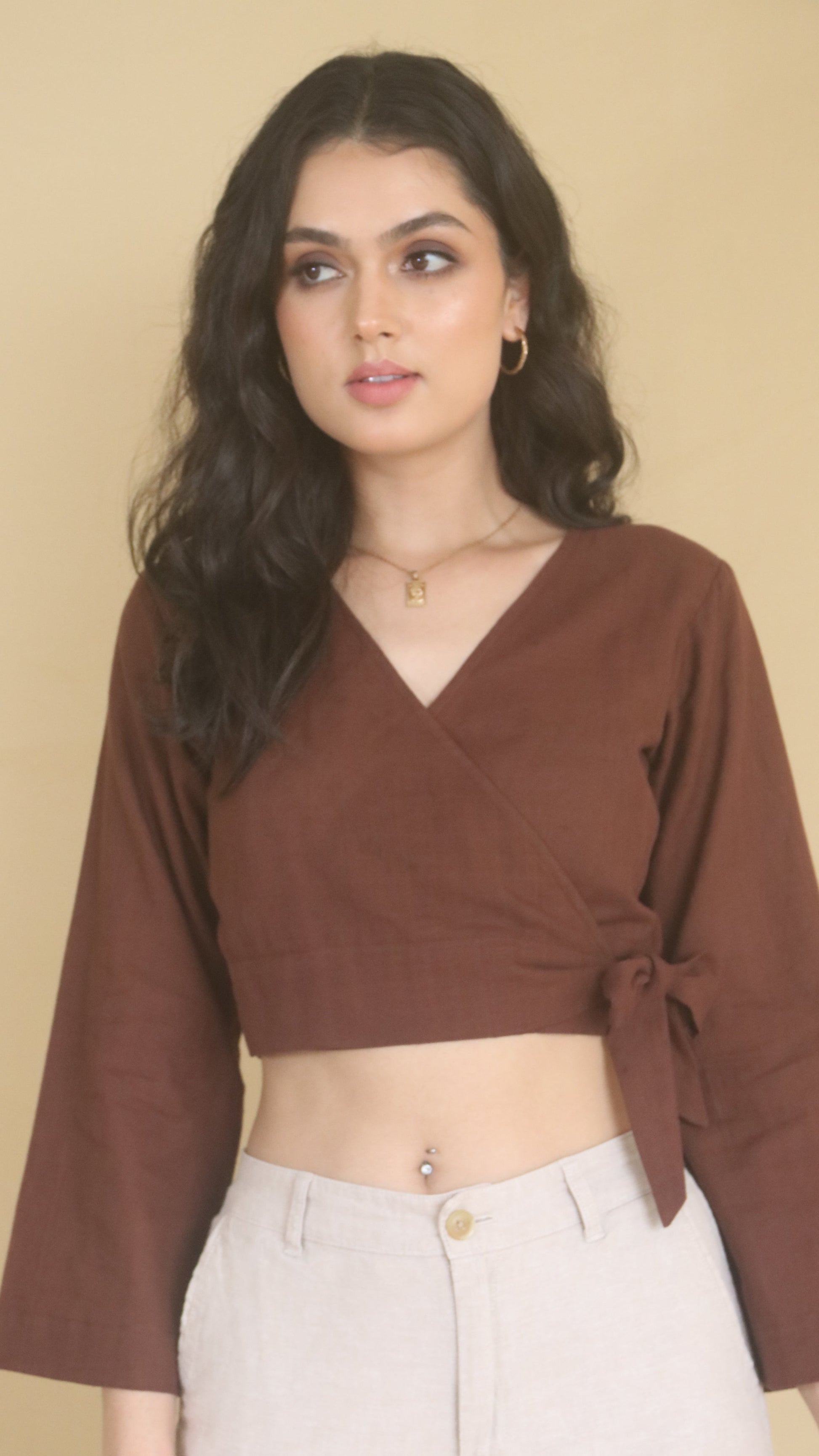 Bell Sleeve Wrap Top