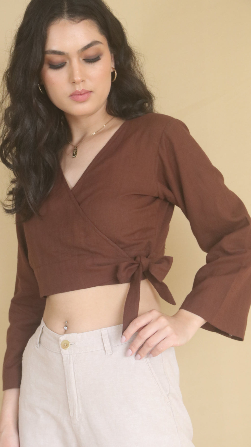 Bell Sleeve Wrap Top