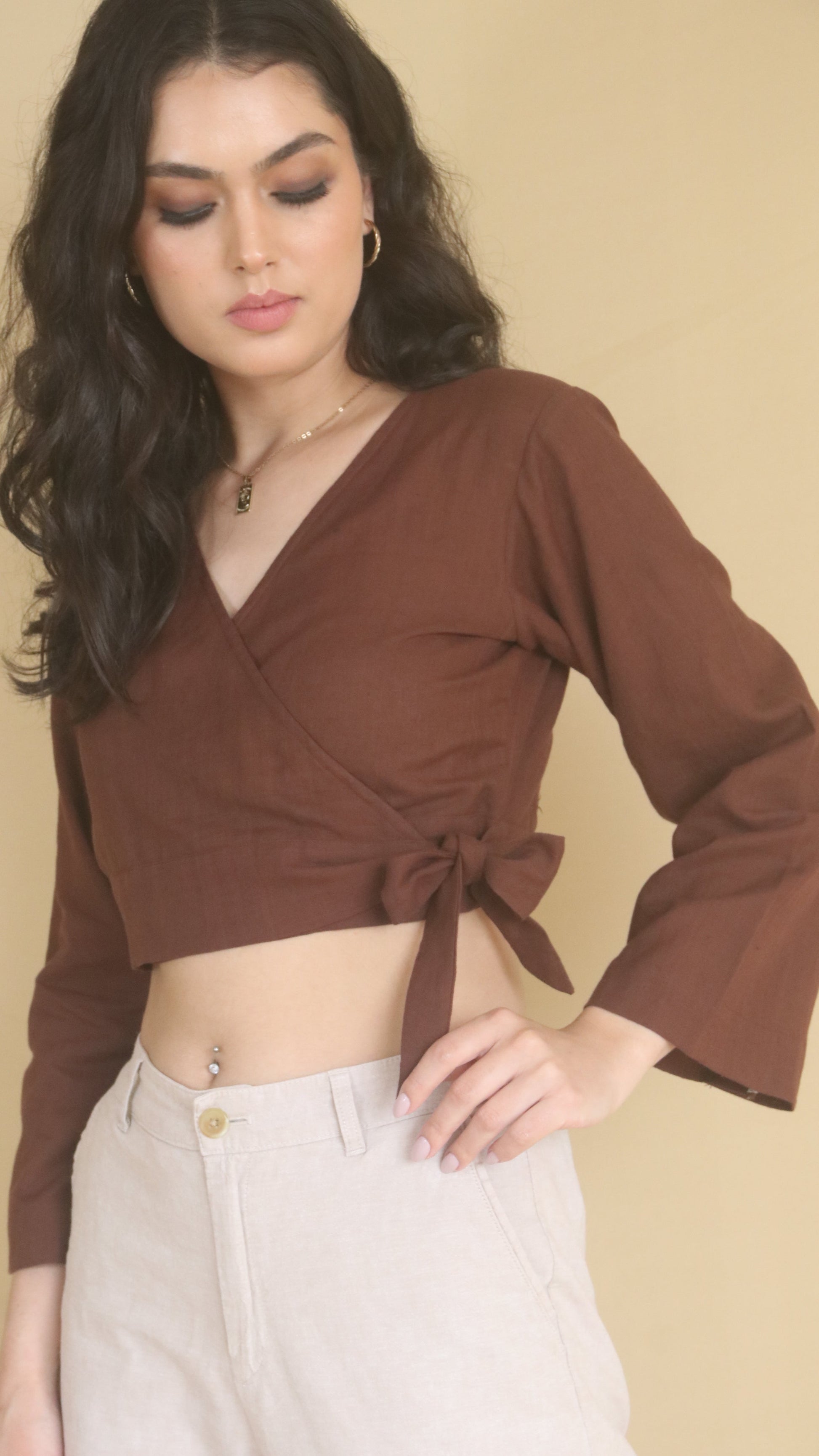 Bell Sleeve Wrap Top