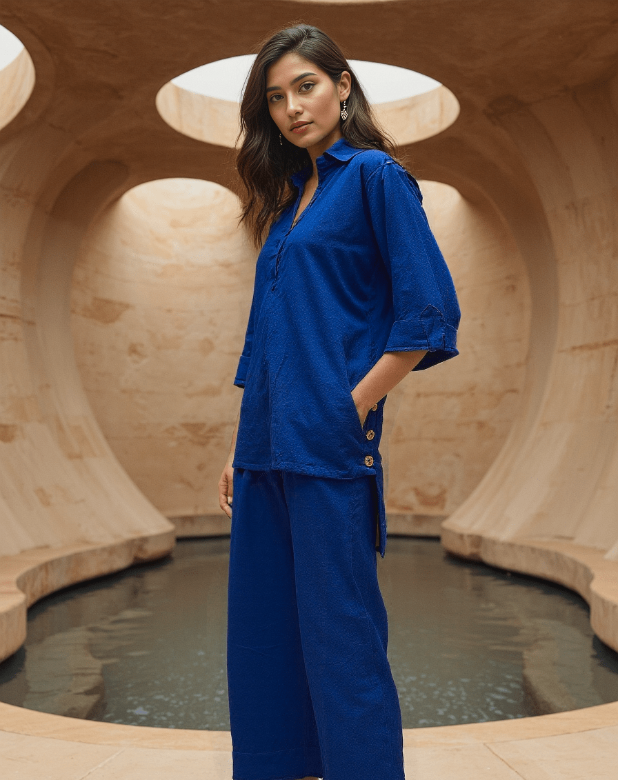 Handwoven Blue Effortless Co-ord Set