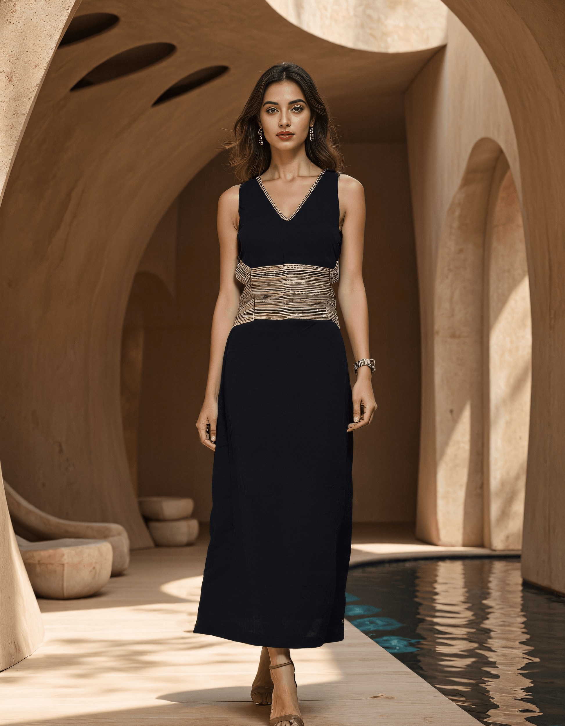 Handwoven Onyx Black Statement Dress