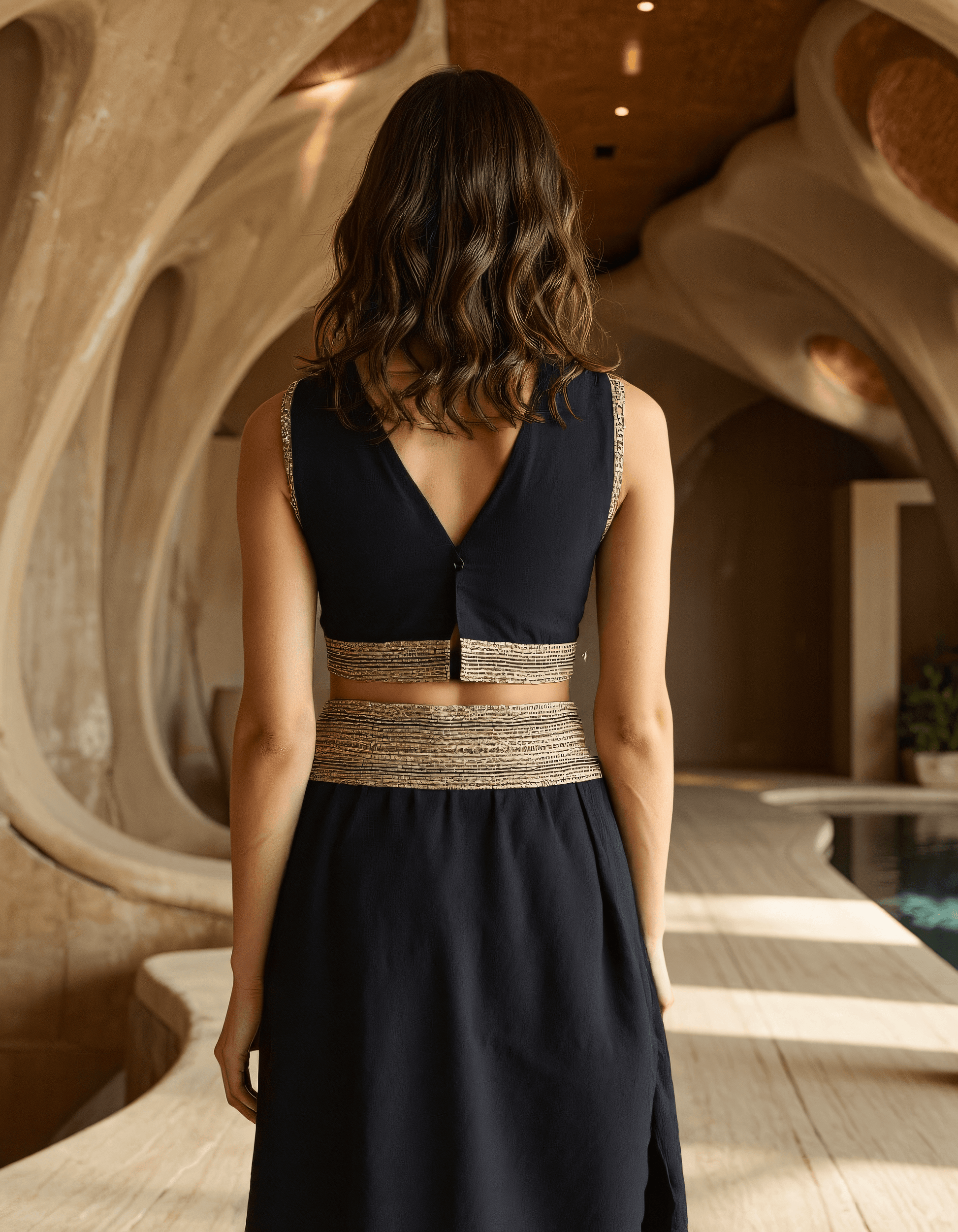 Handwoven Onyx Black Statement Dress
