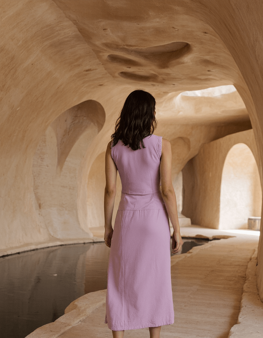 Handwoven Aster Crop Top and Skirt Set