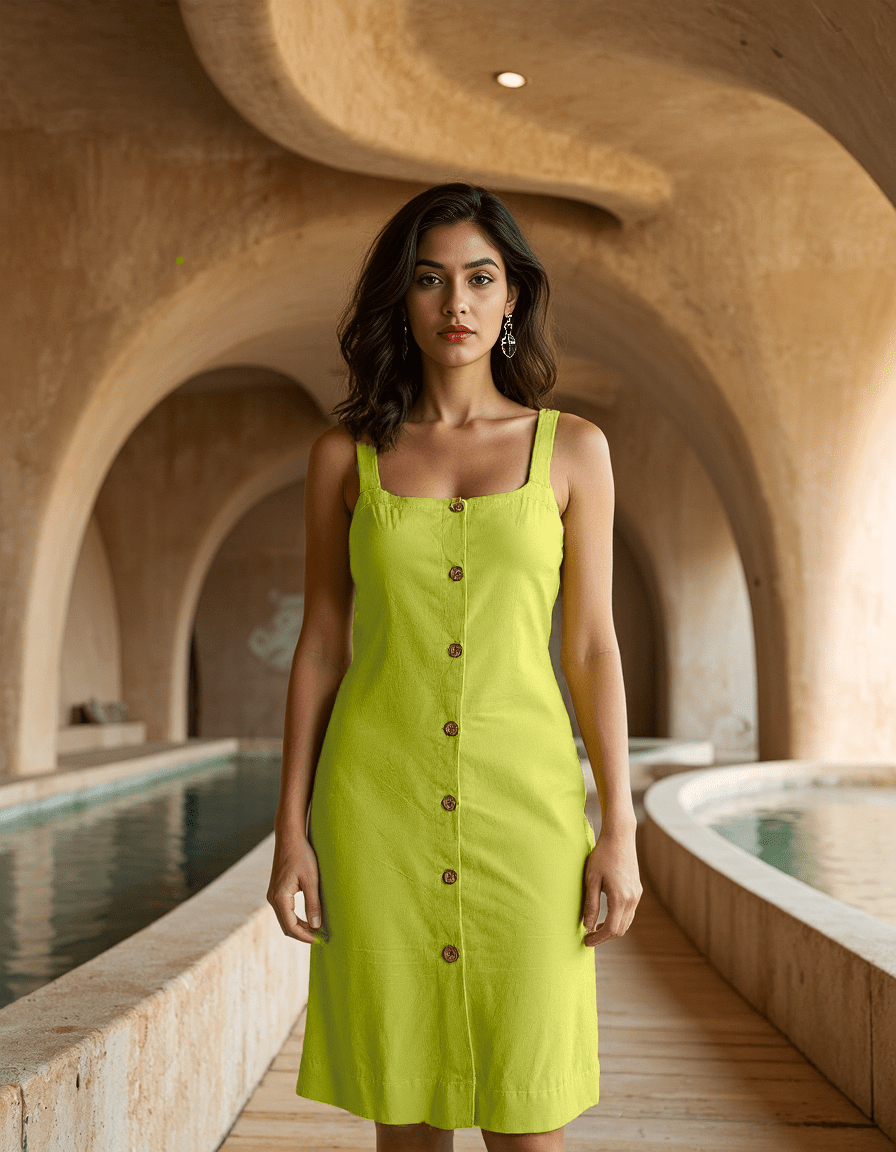 Handwoven Cotton Button Down Dress