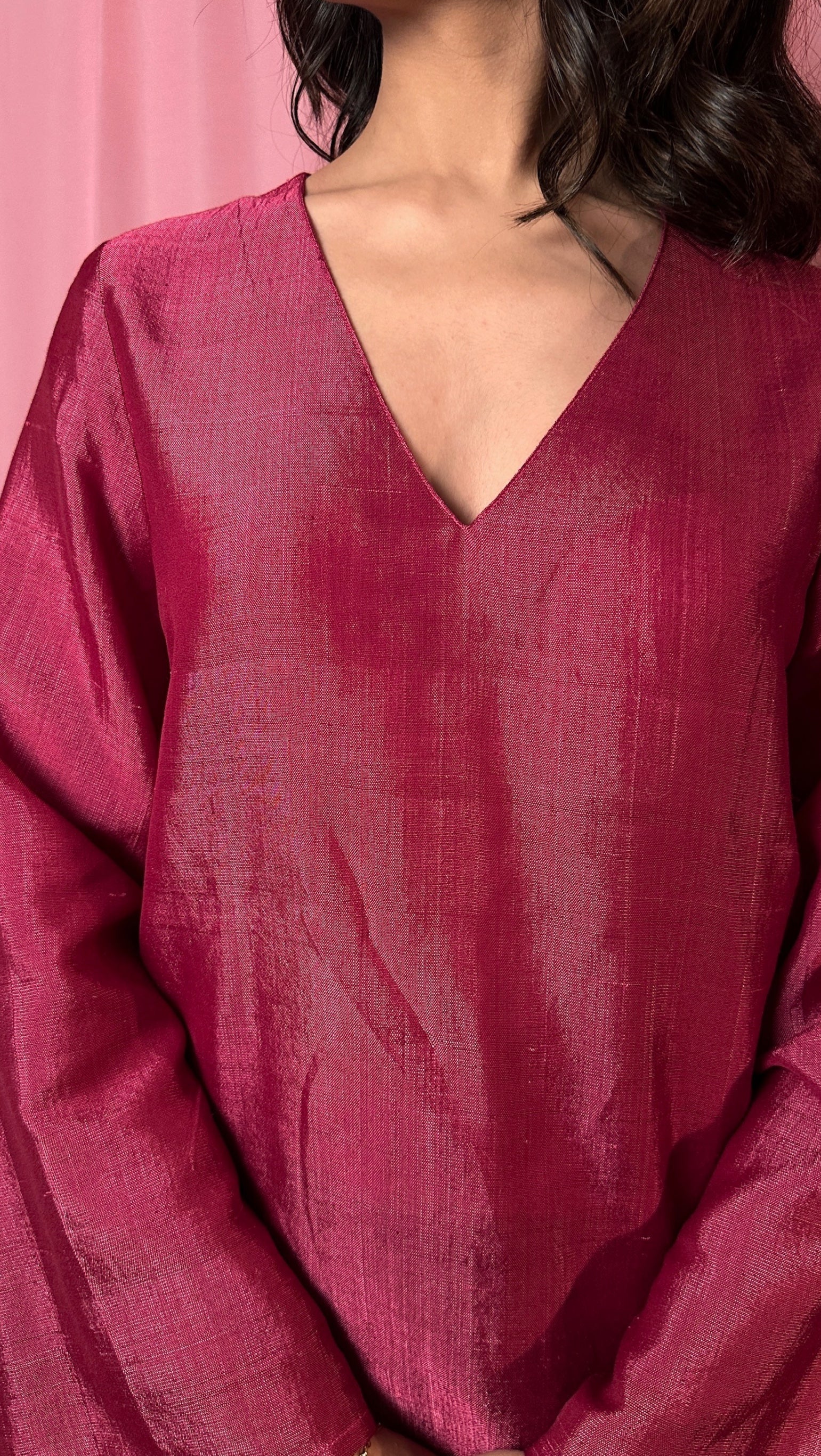 Handwoven Summer Silk Rosebud Top