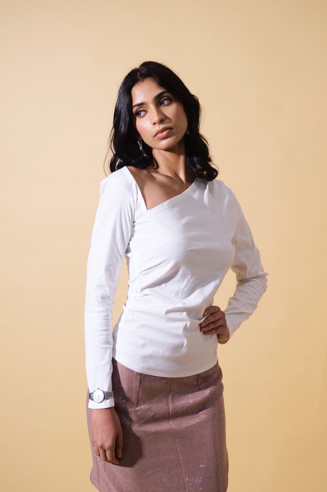 Handwoven Flexi Cotton Essentials Blanco Top