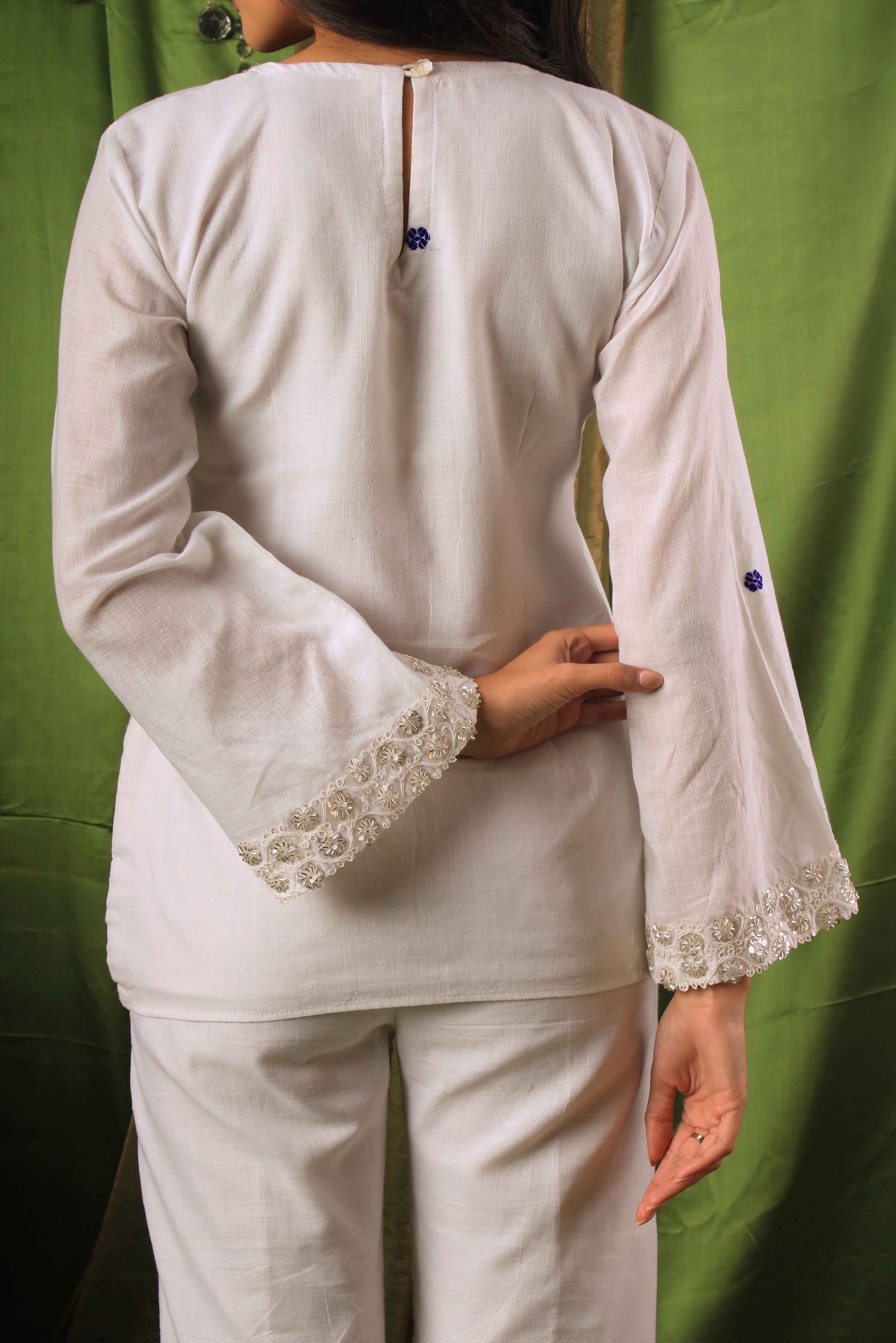 Handwoven Moonstone Ivory Top