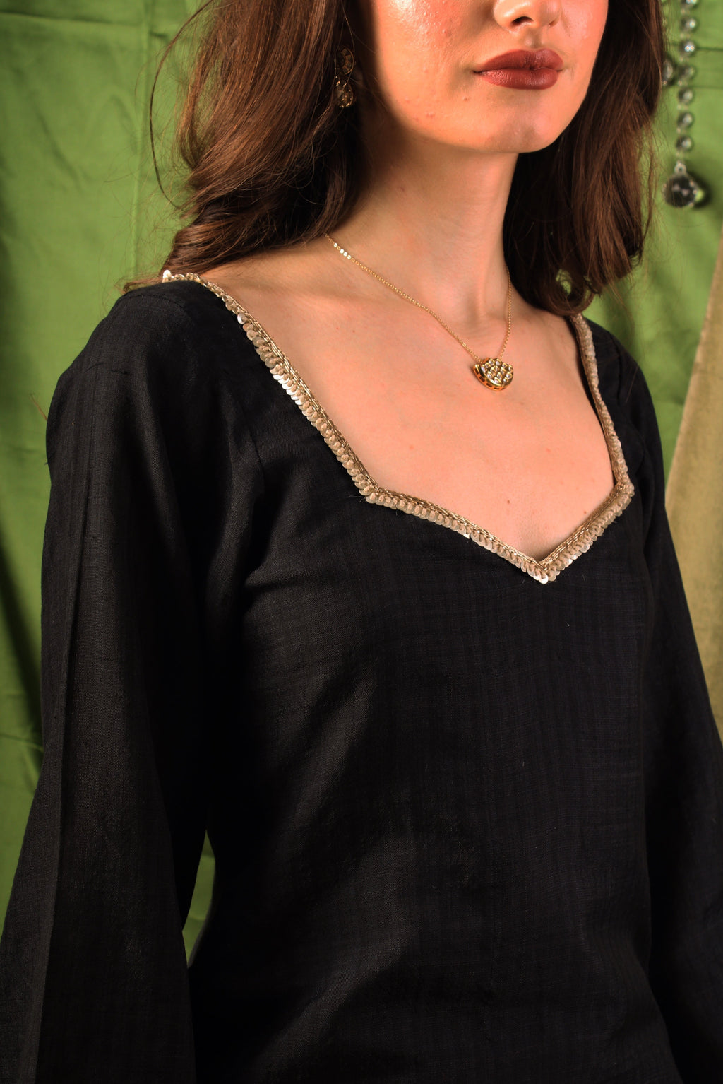 Handwoven Agate Black  Top