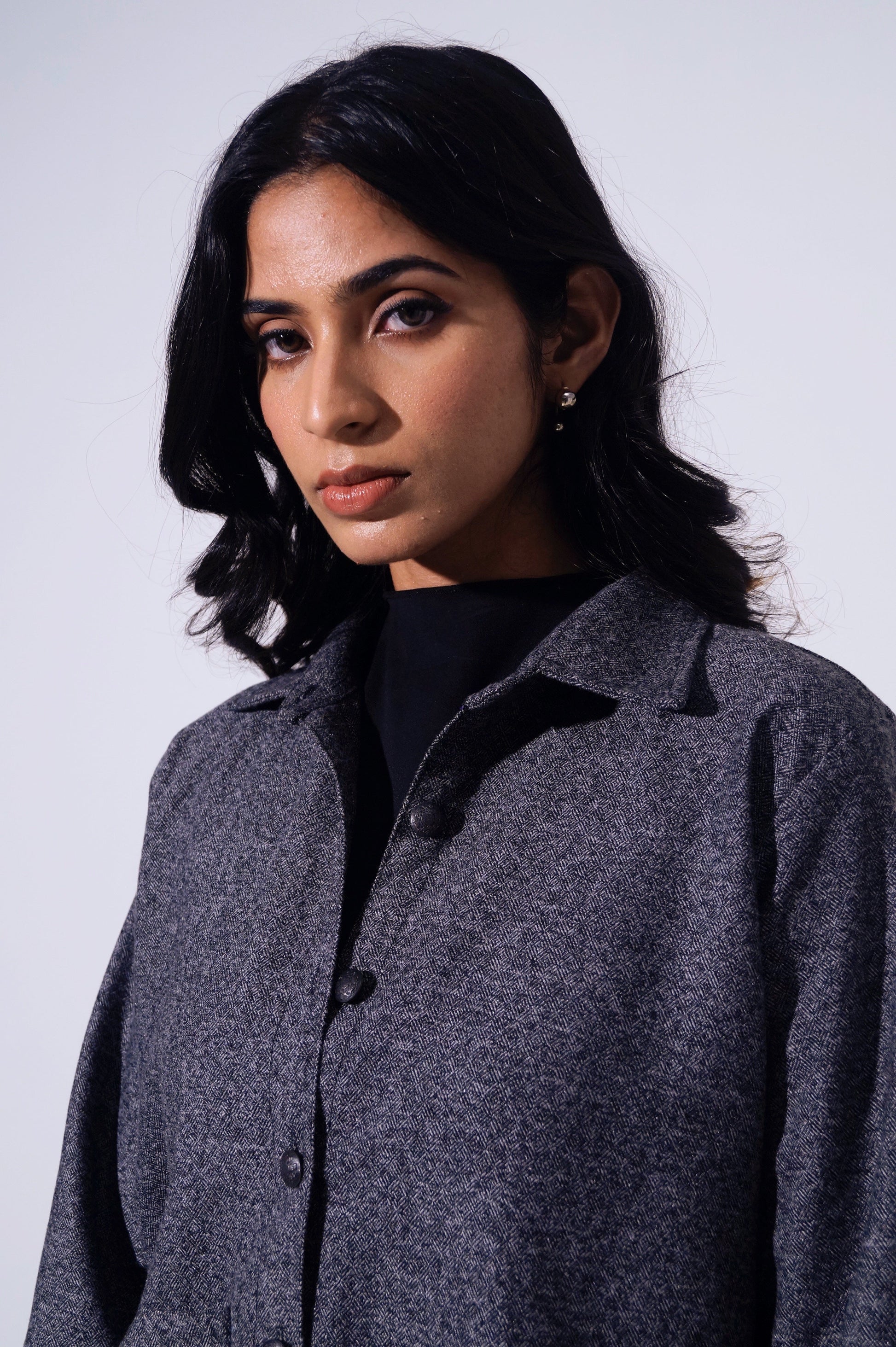 Handwoven Wool Graphite Jacket