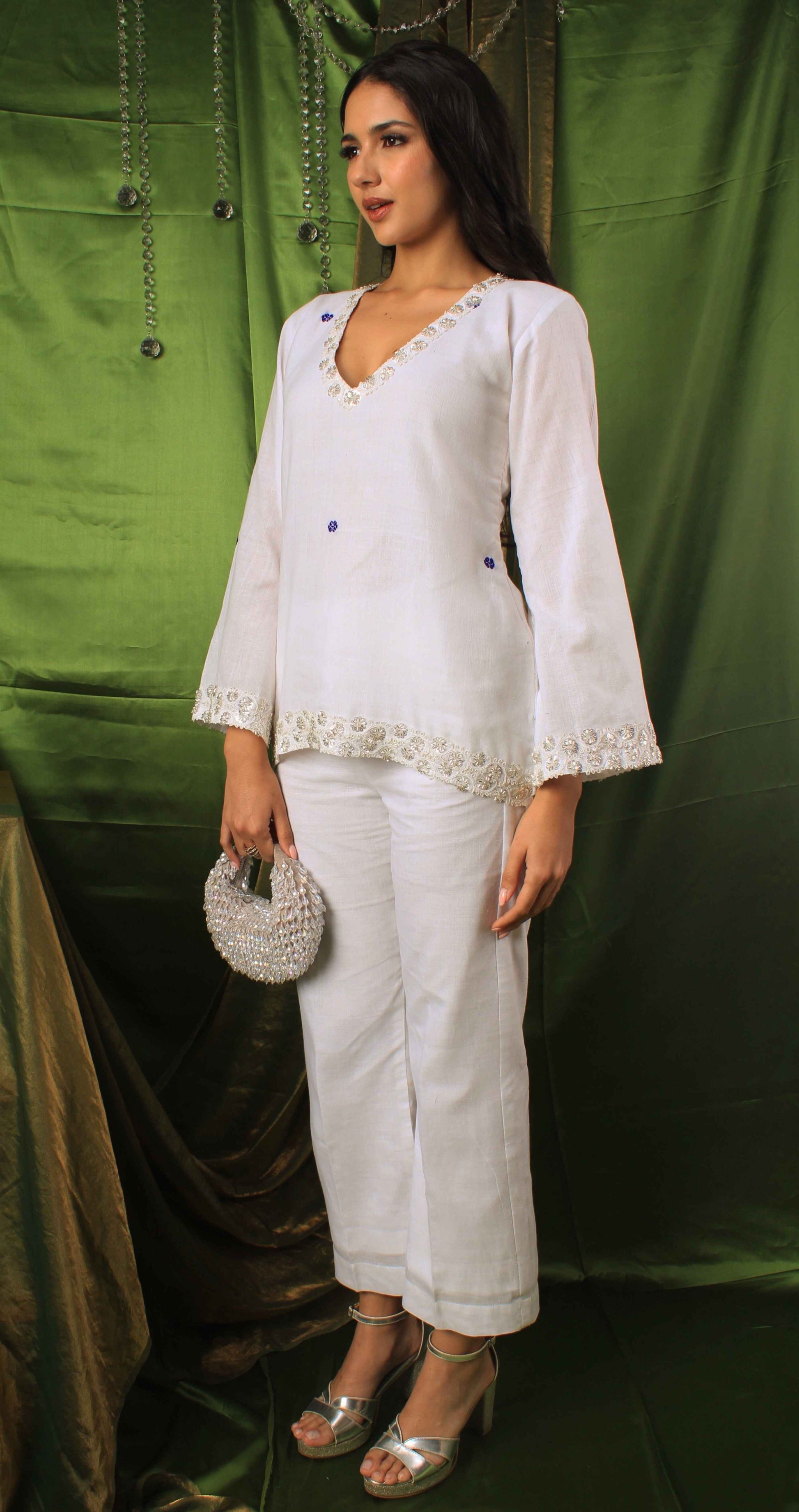 Handwoven Moonstone Ivory Top