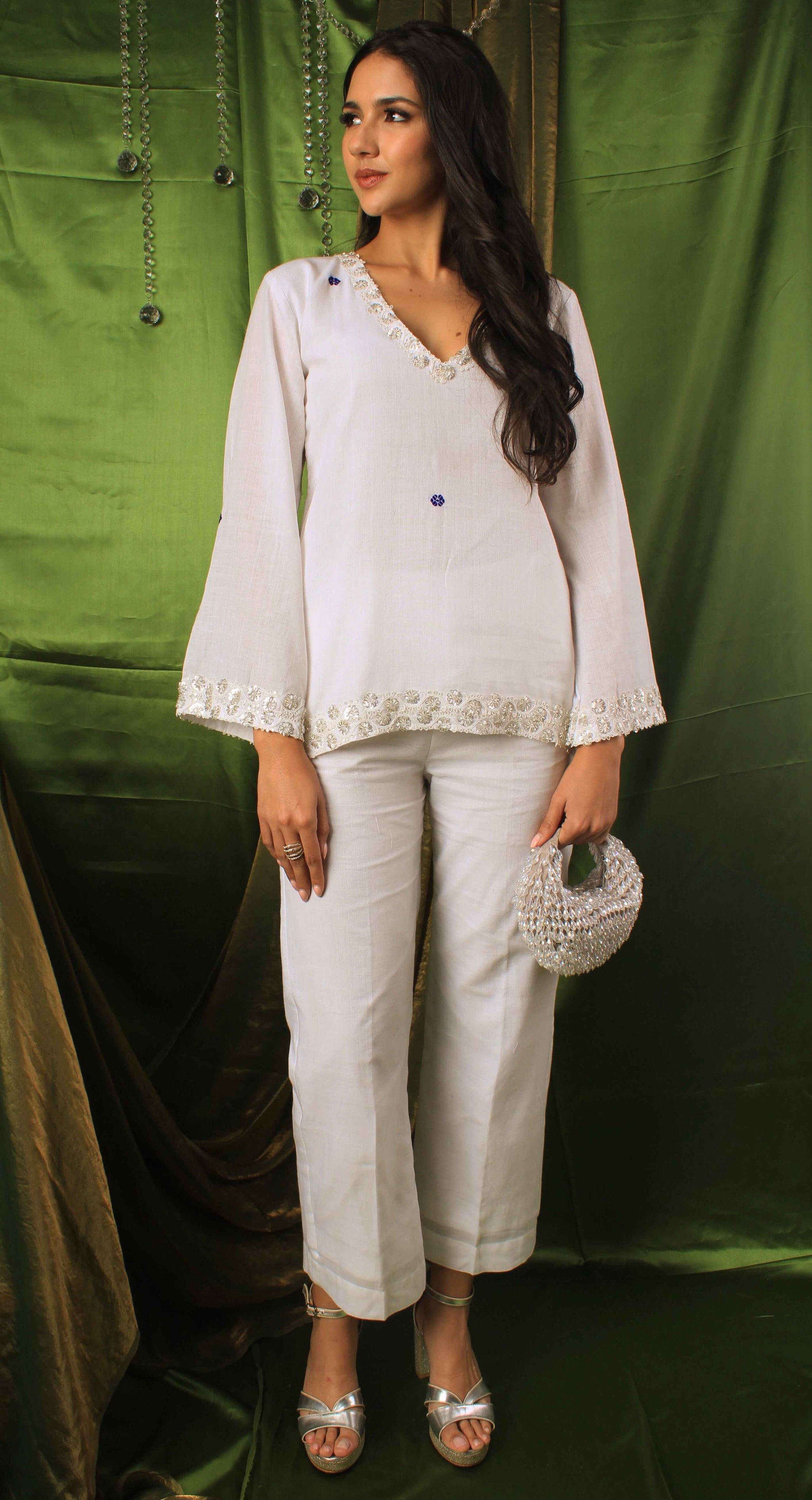 Handwoven Moonstone Ivory Top