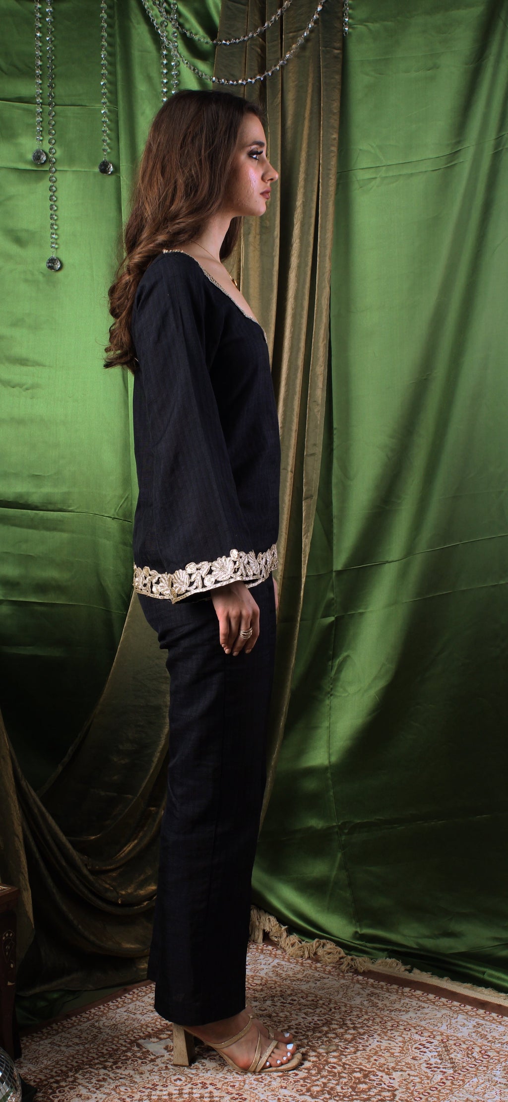 Handwoven Agate Black  Top